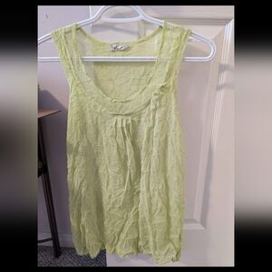 Women's Mint Green Crushed Sleeveless Top
